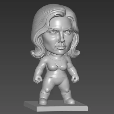 Invisible Heroine STL for FDM Printing, Susan Storm Inspired Figure, Cartoon Superhero Miniature, Fantastic Force Sculpture, Chibi Female Hero Figurine STL