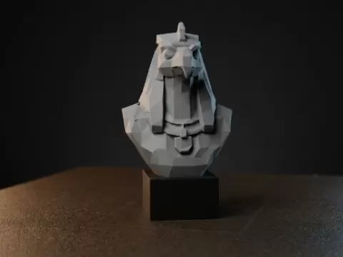 Low Poly Horus Bust - Egyptian God