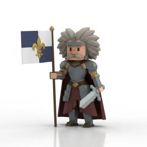 Joan of Arc collectible figurine High Quality Mesh history collectible chibi figurine 3D Model STL historical character Error-Free Printing