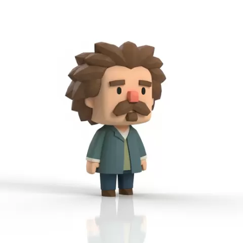 Leo Tolstoy mini figurine Dynamic historical figurine chibi figurine 3D Printable STL collectible figurine Ready for Action Printing