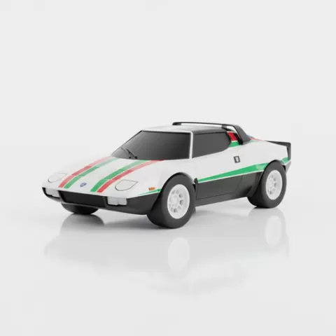 Lancia Stratos classic car Geometric 3d printable car car sculpture 3D Model STL File sports car for Modern 3D Printing