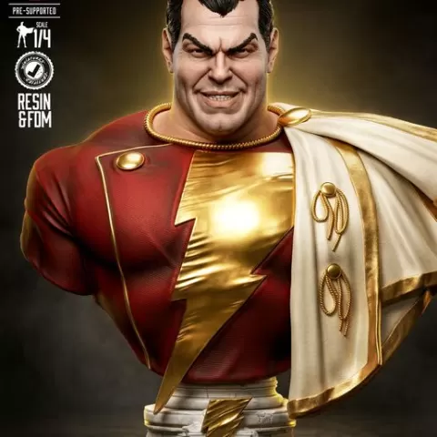 B3DSERK SHAZAM BUST READY FOR PRINTING
