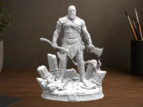 Kratos: God of War statue
