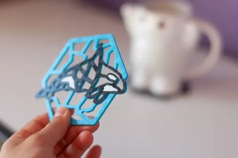 Geometric Orca Coasters