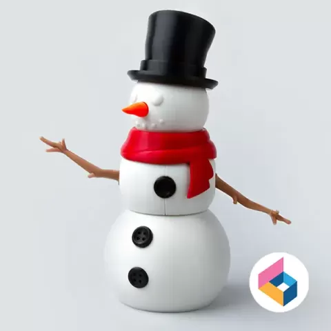 Foldable 3 Stacked Snowman