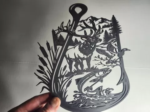 Hunting and fishing wall decor