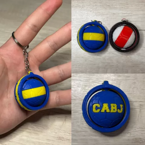 Boca Juniors Soccer Ball Fidget Keychain – Spinning Football Keyring – No AMS
