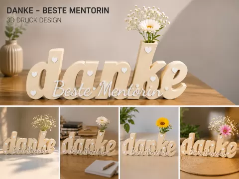 Danke - Beste Mentorin l 3D Deko Geschenk