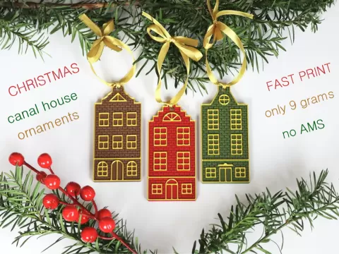 Christmas Canal House Ornaments