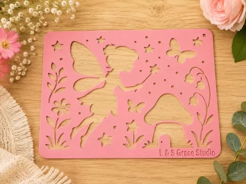 Fairy Drawing Stencil Fee Malvorlage Schablone