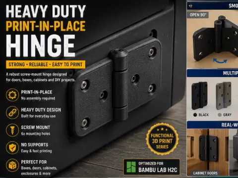 Heavy Duty Print-In-Place Hinge