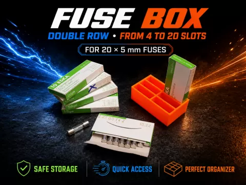 5x20mm Fuse Box Organizer – Double Row (4–20 Slots)