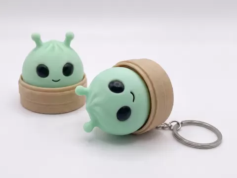 Dumpling Alien Clicker – Keychain Fidget Toy