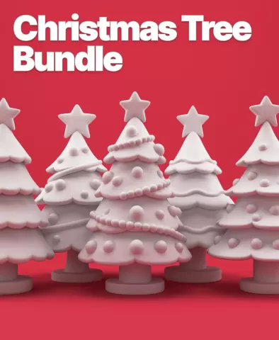 Christmas Tree Bundle – 5 Stylized 3D Printable Holiday Trees