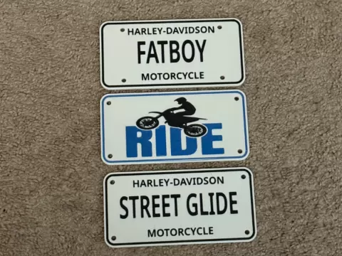 MINI MOTORCYCLE TAGS