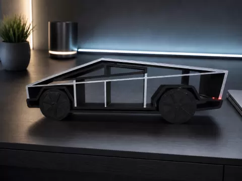 Tesla Cybertruck Inspired Silhouette Desk Decor