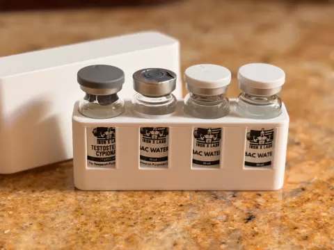 10 ml vial holder, 4 slot with window.
