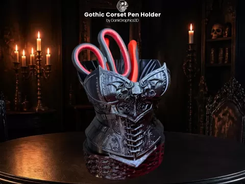 Gothic Corset Pen Holder by DankGraphics3D