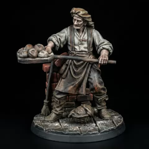 Orion Malaki Townfolk Tavern Owner – Grimdark Fantasy NPC Miniature STL Set (32mm Tabletop RPG)