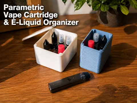 Parametric Vape Cartridge & E-Liquid Organizer