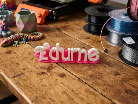 Letrero nombre Edurne, estilo abanico