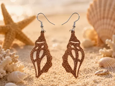 Triton shell earrings