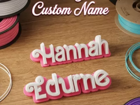 Letrero de Nombre 3D en Abanico — Personalizable