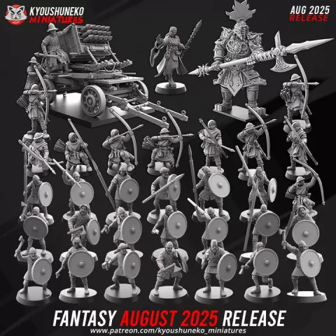 August 2025 Fantasy Release - Chinese Cathay, Ordo Luminis, & Viking Warband by Kyoushuneko Miniatures