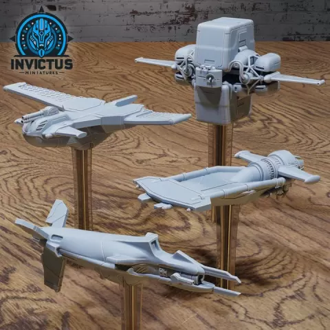 Spaceliner Set (Tactical) / Star Battle Vehicle / Space Ship / Cosmic Skyship / Air Battleship / Flying War Machine / Galaxy Jet Fighter / Sci-Fi Encounter by Epic-Miniatures