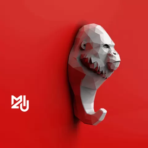 Low Poly Gorilla Wall Hook