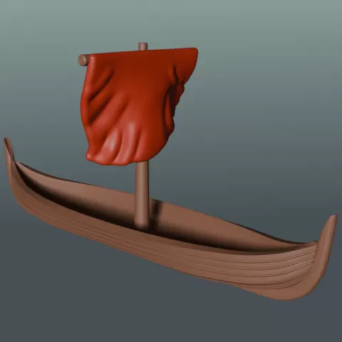 Viking Longship Longboat with Sail for 28–32mm Miniatures Historical & Fantasy Wargaming Terrain by Yerman Munoz