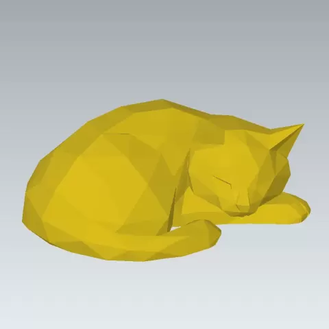 Low Polygons Cat (Sleep)