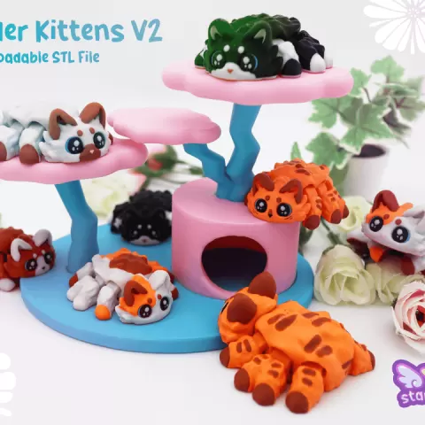 Spider Kitten Flexi & Cat Tree by StarMouse3D