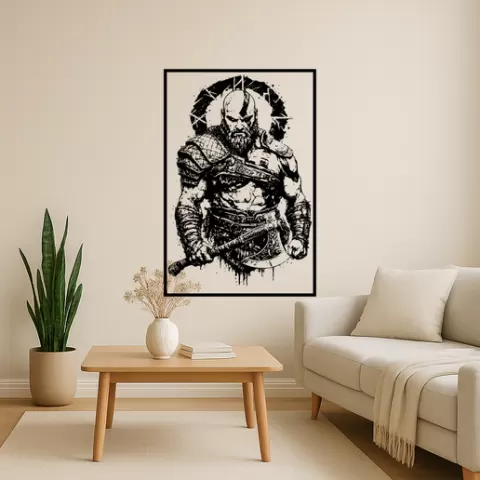 God of War's Kratos God Of Wars Kratos Gates Of Valhalla Wall Art Framed