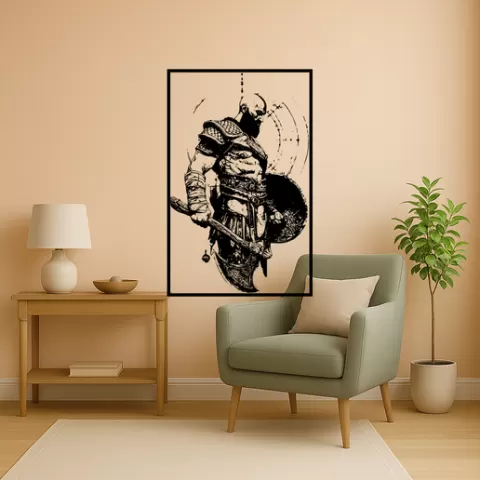 God of War's Kratos God Of Wars Kratos Gates Of Valhalla Wall Art Framed