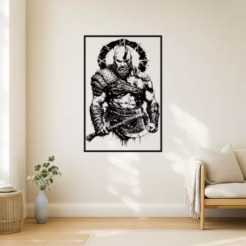 God of War's Kratos God Of Wars Kratos Freya Wall Art Framed
