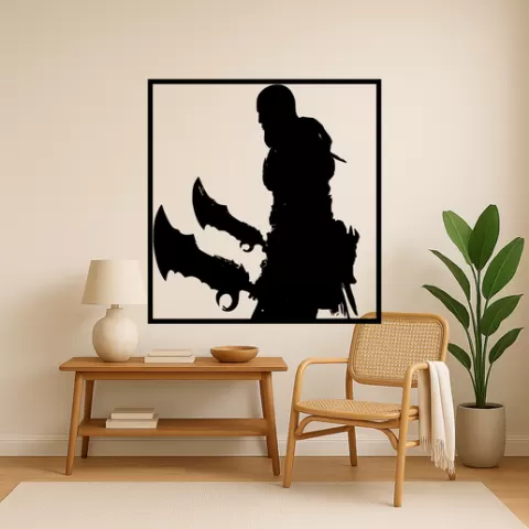 God of War's Kratos God Of Wars Kratos Fenrir Wall Art Framed