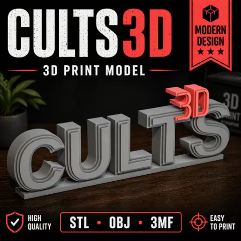 CULTS3D 3D Sign STL OBJ 3MF Modern Decor