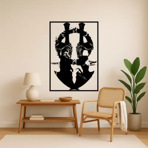 God of War's Kratos God Of Wars Kratos Fenrir Wall Art Framed