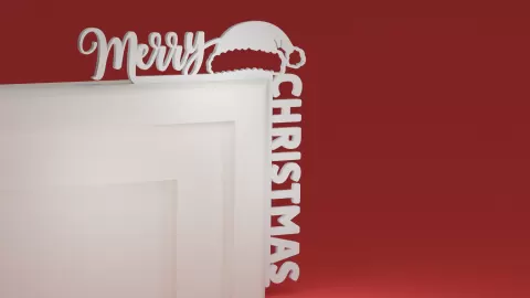 Christmas Door Trim Corner 15 - Merry Christmas and Christmas Hat (Christmas ornament)