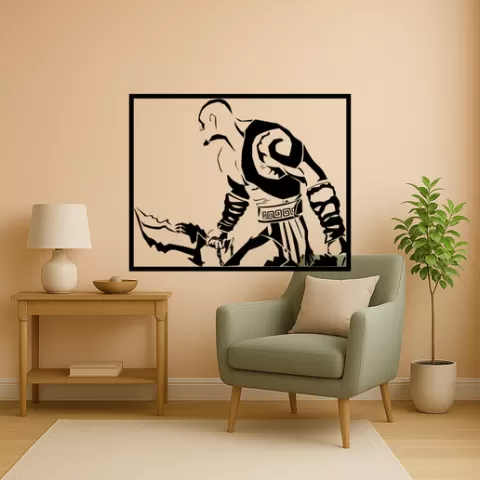 God of War's Kratos God Of Wars Kratos Blizzard Wall Art Framed