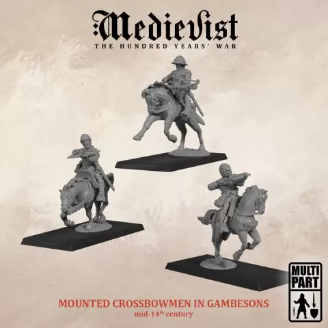 Mounted crossbowmen in gambesons, mid-14th century by Medievist: Miniature & Games