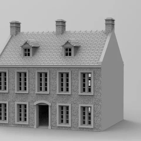 Église Carentan House – Normandy Village Terrain STL for 28–32mm Wargames by Discover Games UK
