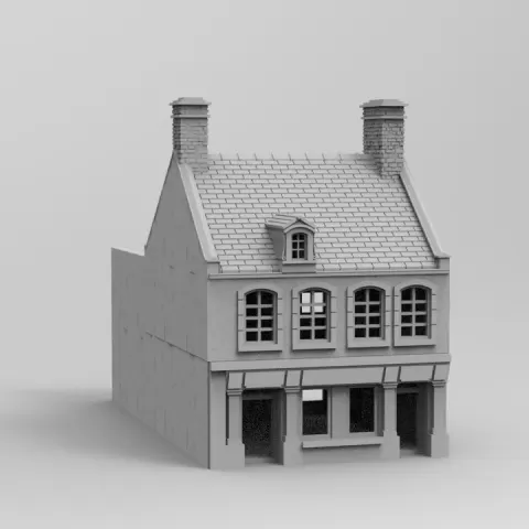 Église Carentan House – Normandy Village Terrain STL for 28–32mm Wargames by Discover Games UK