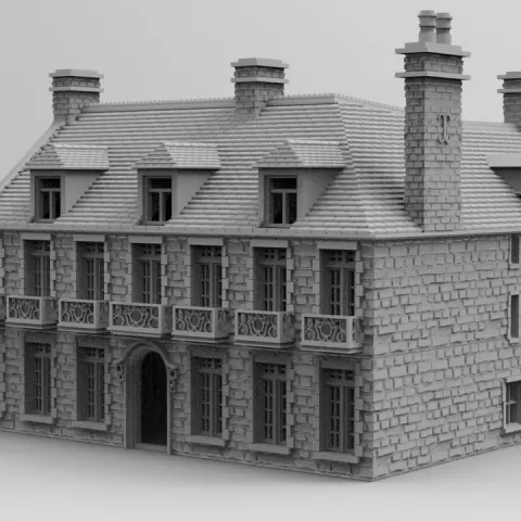 Église Carentan House – Normandy Village Terrain STL for 28–32mm Wargames by Discover Games UK