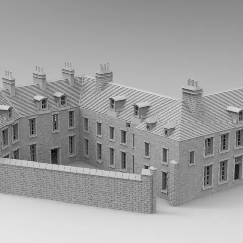 Église Carentan House – Normandy Village Terrain STL for 28–32mm Wargames by Discover Games UK
