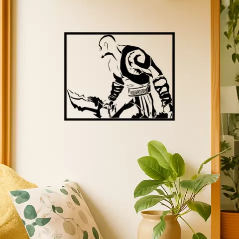 God of War's Kratos God Of Wars Kratos Blades Of Chaos Wall Art Framed