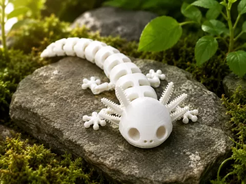 Axolotl Skeleton – Articulated Print-in-Place Flexi