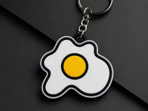 Fried Egg Keychain