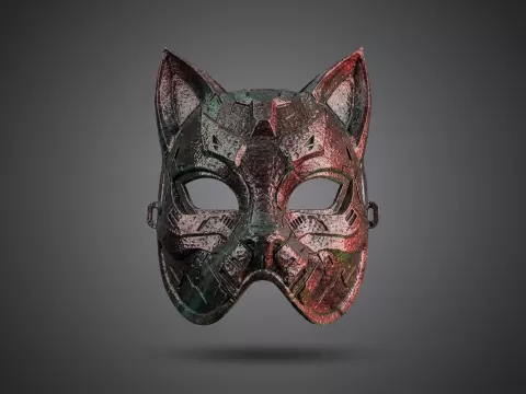 Robo Kitty Mask / Wall Art